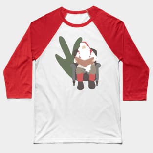 Sitting Santa Reading Baseball T-Shirt